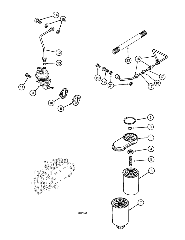 Схема запчастей Case IH 1800 - (3-04) - FUEL FILTER AND LIFT PUMP, 6TA-590 ENGINE (02) - FUEL SYSTEM