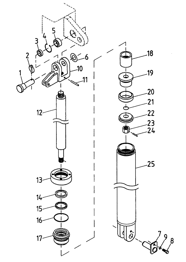 Схема запчастей Case IH 7700 - (B01[60A]) - HYDRAULIC CYLINDER {BASECUTTER LIFT} (OPTIONAL MOUNT) Hydraulic Components & Circuits