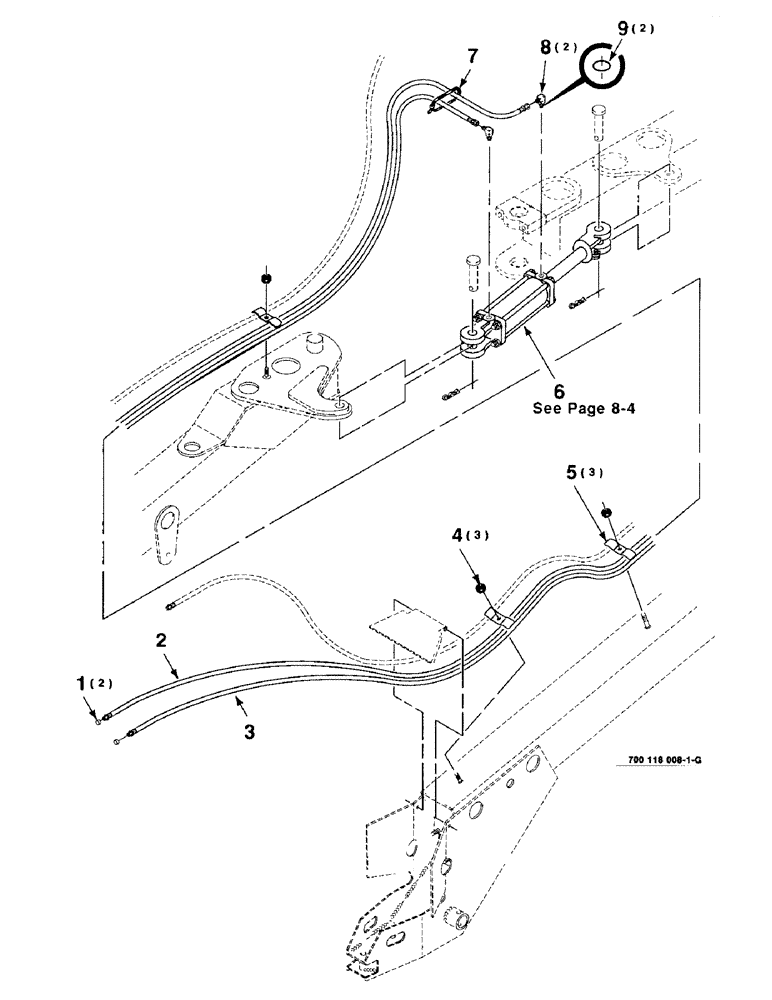 Схема запчастей Case IH 8340 - (8-02) - HYDRAULIC TONGUE POSITIONING ASSEMBLY (35) - HYDRAULIC SYSTEMS