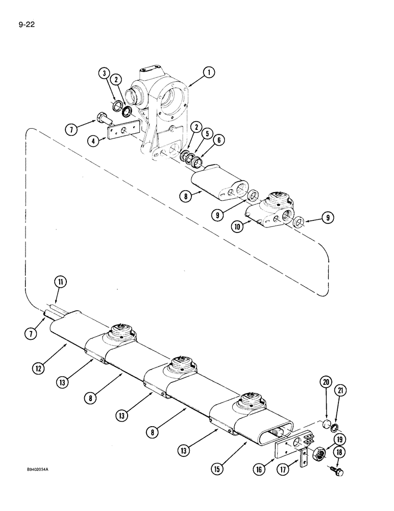 Схема запчастей Case IH 3206 - (9-22) - CUTTER BARS (09) - CHASSIS/ATTACHMENTS
