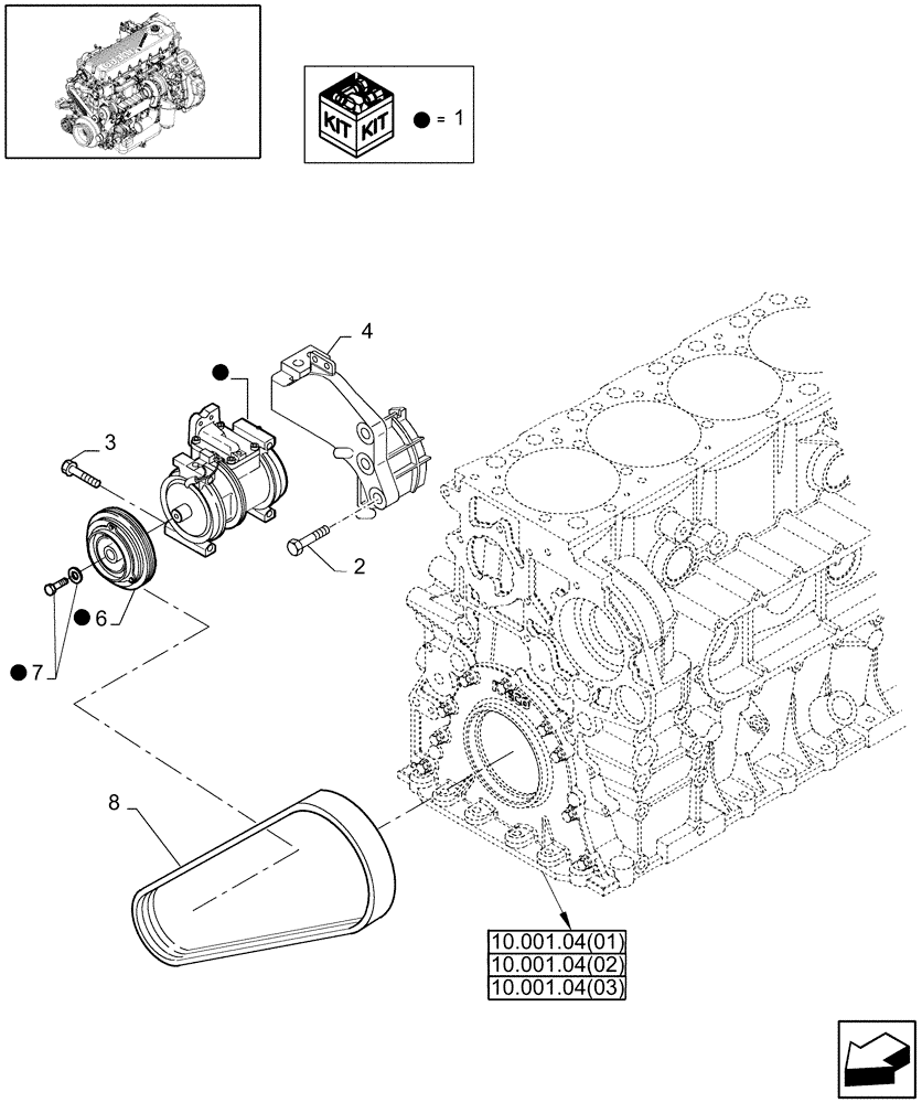 Схема запчастей Case IH 9120 - (50.200.09[02]) - COMPRESSOR, AIRCOND. - 9120 (50) - CAB CLIMATE CONTROL