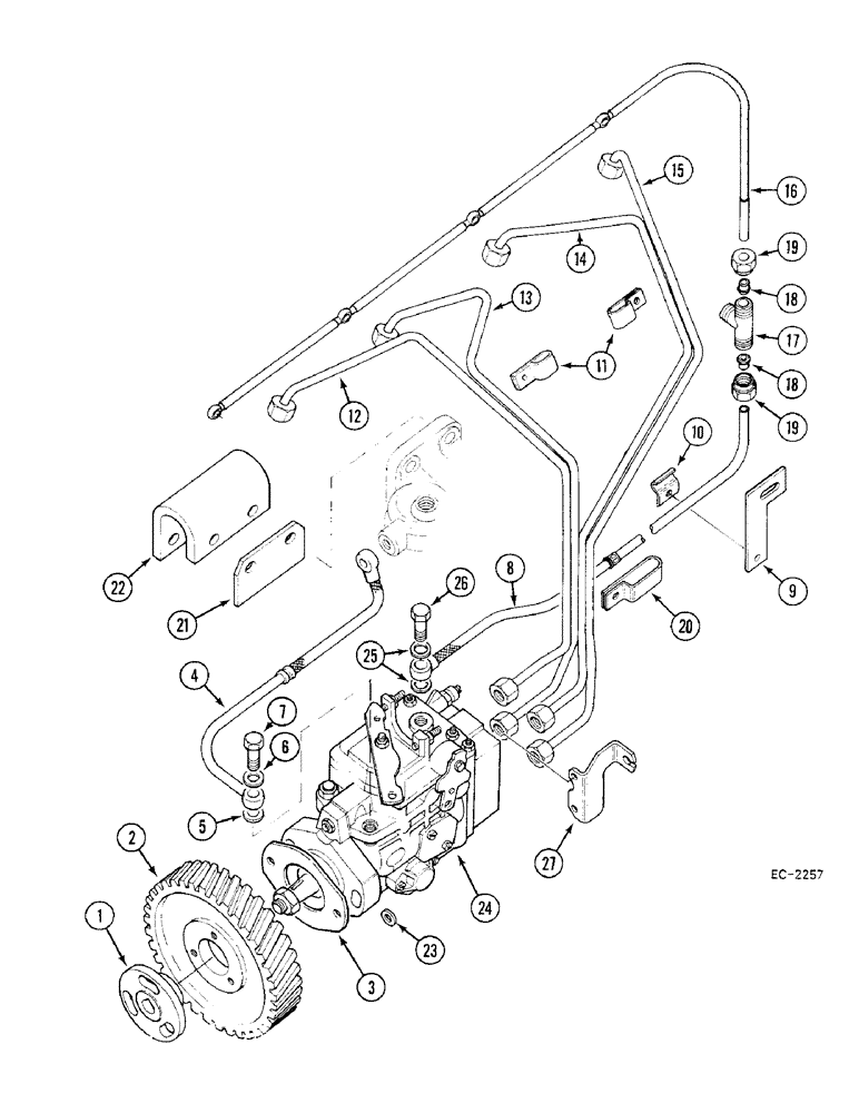 Схема запчастей Case IH 685 - (3-120) - INJECTION PUMP AND LINES (03) - FUEL SYSTEM