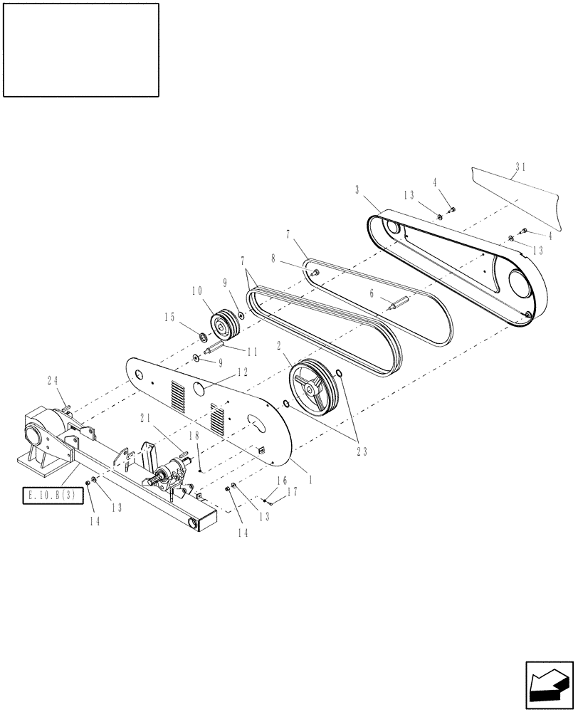 Схема запчастей Case IH MDX21 - (C.50.B.45.40[1]) - DRIVE, PULLEYS, SHAFTS, & BELTS C - Power Train
