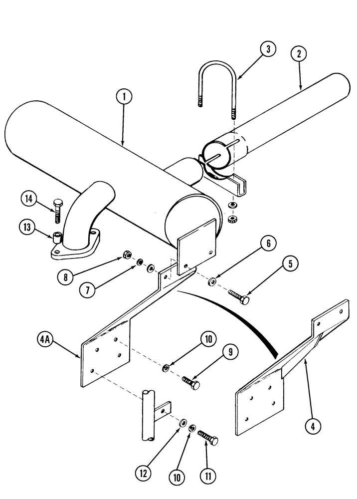 Схема запчастей Case IH 1835C - (2-12) - MUFFLER AND EXHAUST SYSTEM, GASOLINE MODELS ONLY (02) - ENGINE
