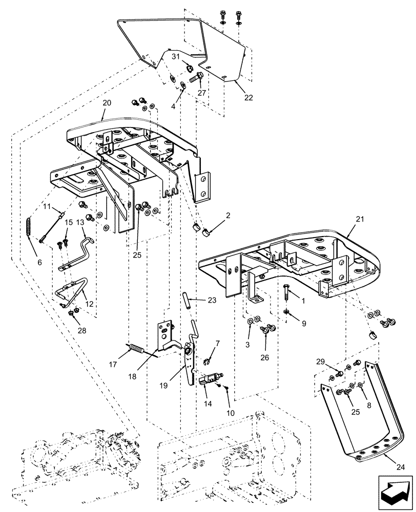 Схема запчастей Case IH D45 - (10.05) - PLATFORM (10) - OPERATORS PLATFORM/CAB