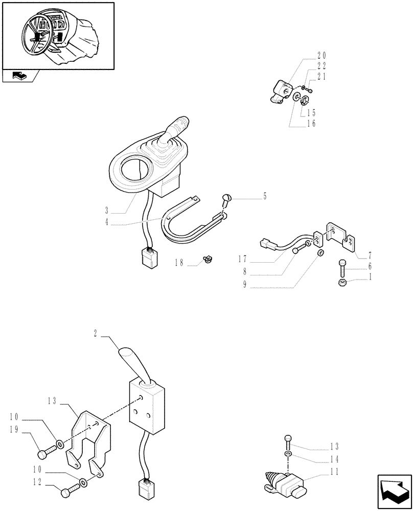 Схема запчастей Case IH FARMALL 105N - (1.92.74/02) - 32X16 HI-LO AND POWER SHUTTLE TRANSMISSION - CONTROLS (VAR.330275-331275 / 743510; VAR.330273) (10) - OPERATORS PLATFORM/CAB