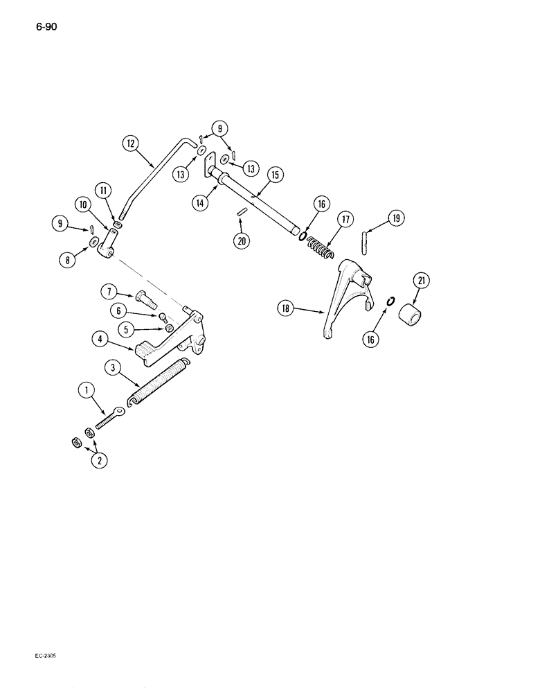 Схема запчастей Case IH 995 - (6-090) - DIFFERENTIAL LOCK, TRACTOR WITHOUT CAB (06) - POWER TRAIN