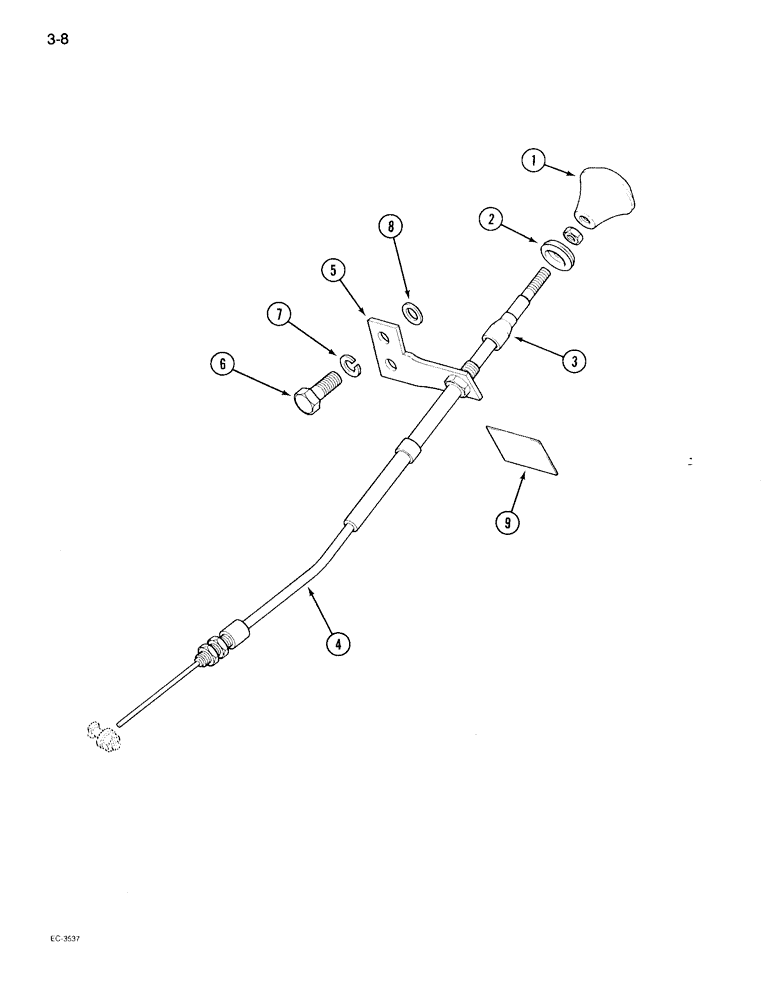 Схема запчастей Case IH 895 - (3-08) - FUEL SHUT OFF CONTROL, TRACTOR WITHOUT CAB (03) - FUEL SYSTEM