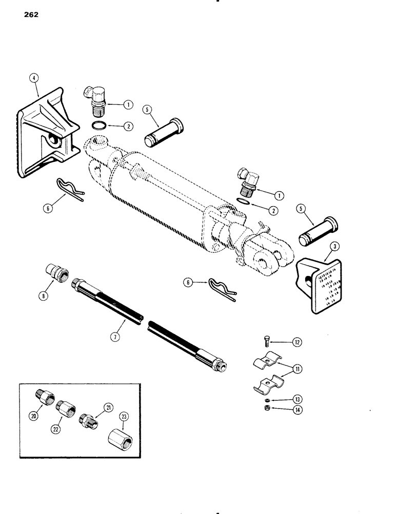 Схема запчастей Case IH 1090 - (262) - HYDRAULIC CYLINDER ATTACHING PARTS (08) - HYDRAULICS