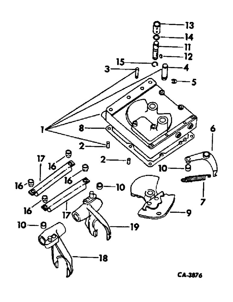 Схема запчастей Case IH 1566 - (07-16) - DRIVE TRAIN, GEAR SHIFT MECHANISM, SPEED TRANSMISSION (04) - Drive Train