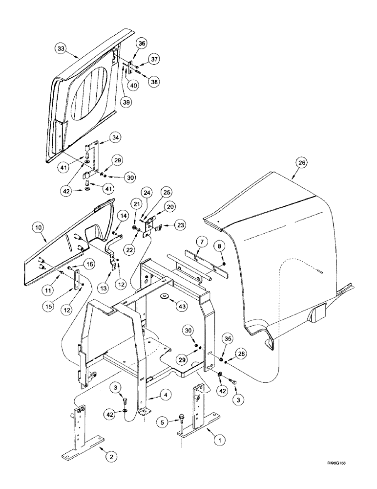 Схема запчастей Case IH MX240 - (9-026) - HOOD, FIXED (09) - CHASSIS/ATTACHMENTS
