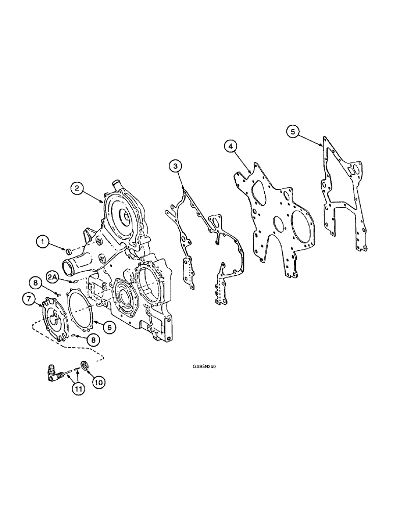 Схема запчастей Case IH D-312 - (9A-04) - CRANKCASE FRONT COVER AND RELATED PARTS 