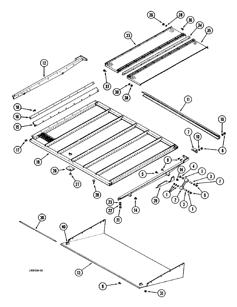 Схема запчастей Case IH 1670 - (9B-38) - SHOE SIEVE (14) - ROTOR, CONCANVES & SIEVE