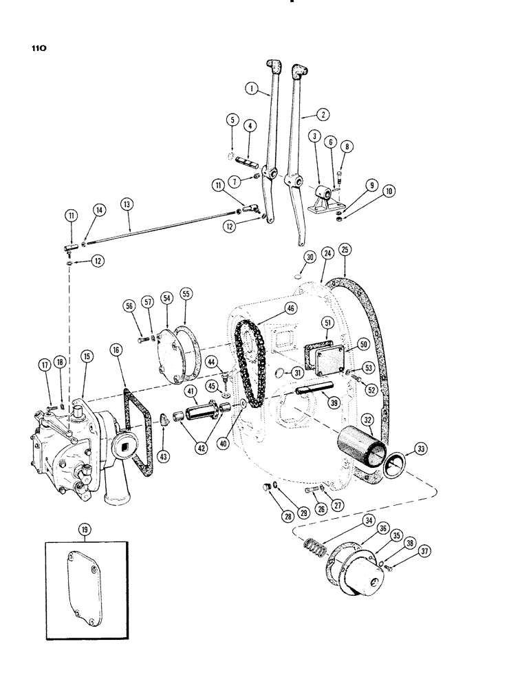 Схема запчастей Case IH 930-SERIES - (110) - HYDRAULIC PUMP HSG. AND CONTROLS (06) - POWER TRAIN