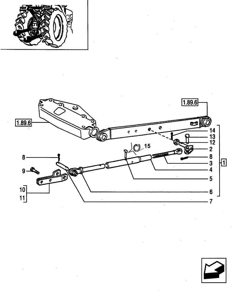 Схема запчастей Case IH JX95 - (1.89.9) - LIMITING SPRAG (09) - IMPLEMENT LIFT
