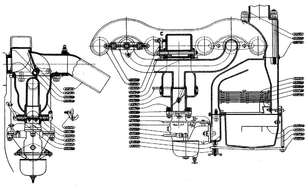 Схема запчастей Case IH L-SERIES - (010) - LOW COST FUEL MANIFOLD CARBURETOR & AIR CLEANER ASSY. (PRIOR TO TRACTOR NO. L301844) (02) - ENGINE