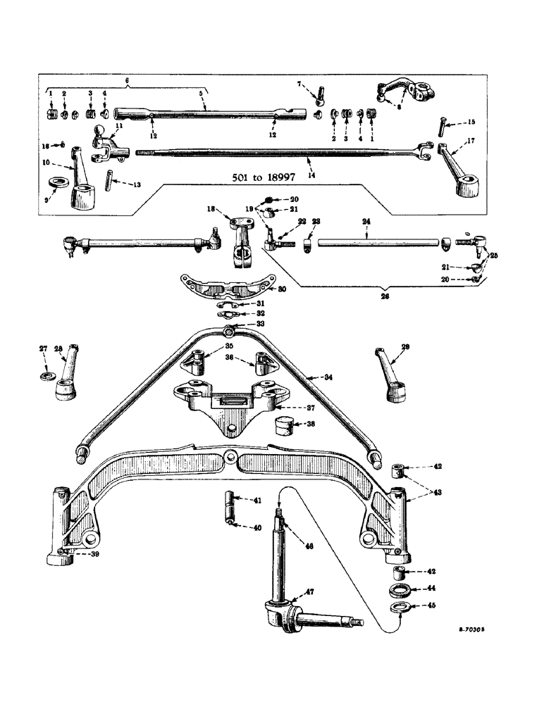 Схема запчастей Case IH SUPER M-TA - (290) - CHASSIS, FRONT AXLE, LOWER BOLSTER & STEERING CONNECTIONS (12) - CHASSIS