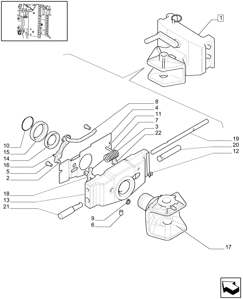 Схема запчастей Case IH JX1095C - (1.89.3/06A) - SWIVEL HOOK FOR EEC, VERTICAL ADJUST SLIDING - C5625 (09) - IMPLEMENT LIFT
