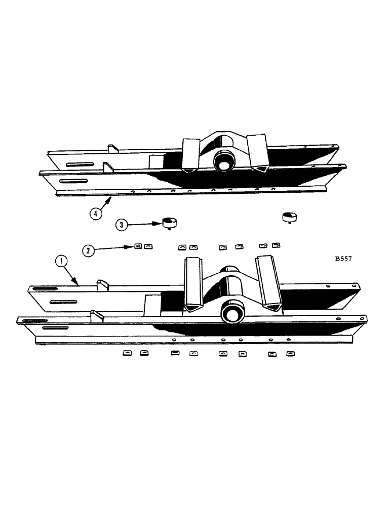 Схема запчастей Case IH 1010 - (298) - BOGIE RAIL ASSEMBLY (48) - TRACKS & TRACK SUSPENSION