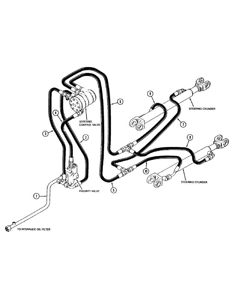 Схема запчастей Case IH 9280 - (1-024) - STEERING HYDRAULICS (00) - PICTORIAL INDEX