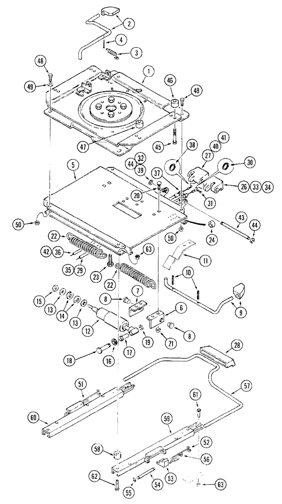 Схема запчастей Case IH 7210 - (9-090) - DELUXE AIR SUSPENSION SEAT - SWIVEL PLATE & SLIDES, TRACTOR S/N JJA0061559 & AFTER (09) - CHASSIS/ATTACHMENTS