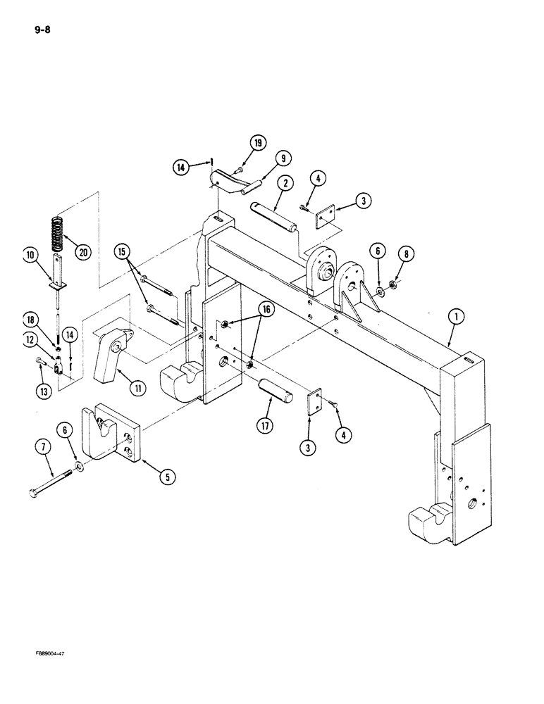 Схема запчастей Case IH STEIGER - (9-008) - QUICK HITCH COUPLER, CATEGORY III, IF EQUIPPED (09) - CHASSIS/ATTACHMENTS