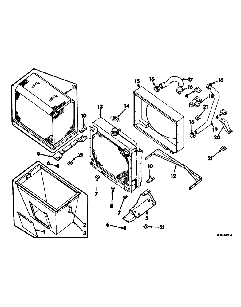 Схема запчастей Case IH 503 - (394) - D-301 ENGINE 3-13/16 X 4.390, AIR CHUTE, RADIATOR AND CONNECTIONS, COMBINE SERIAL NO. 2431 AND ABOVE (10) - ENGINE