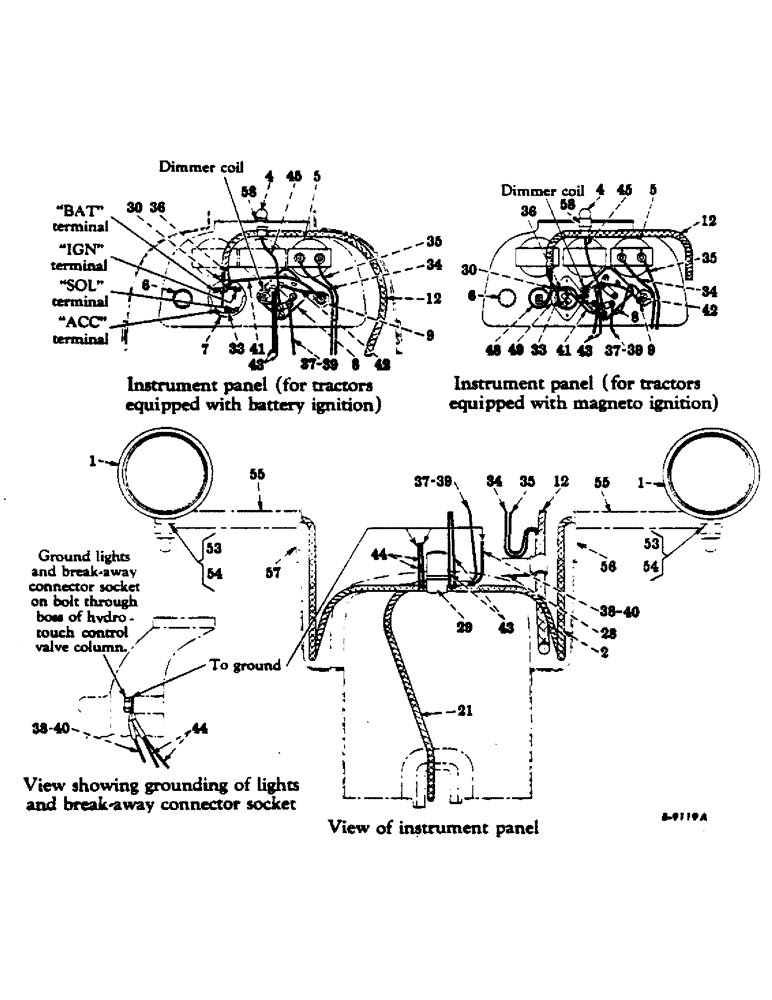 Схема запчастей Case IH 350 - (115) - ELECTRICAL SYSTEM, CARBURETED ENGINE, STARTING AND LIGHTING SYSTEM, FOR FARMALL 300 SERIES TRACTORS (06) - ELECTRICAL SYSTEMS