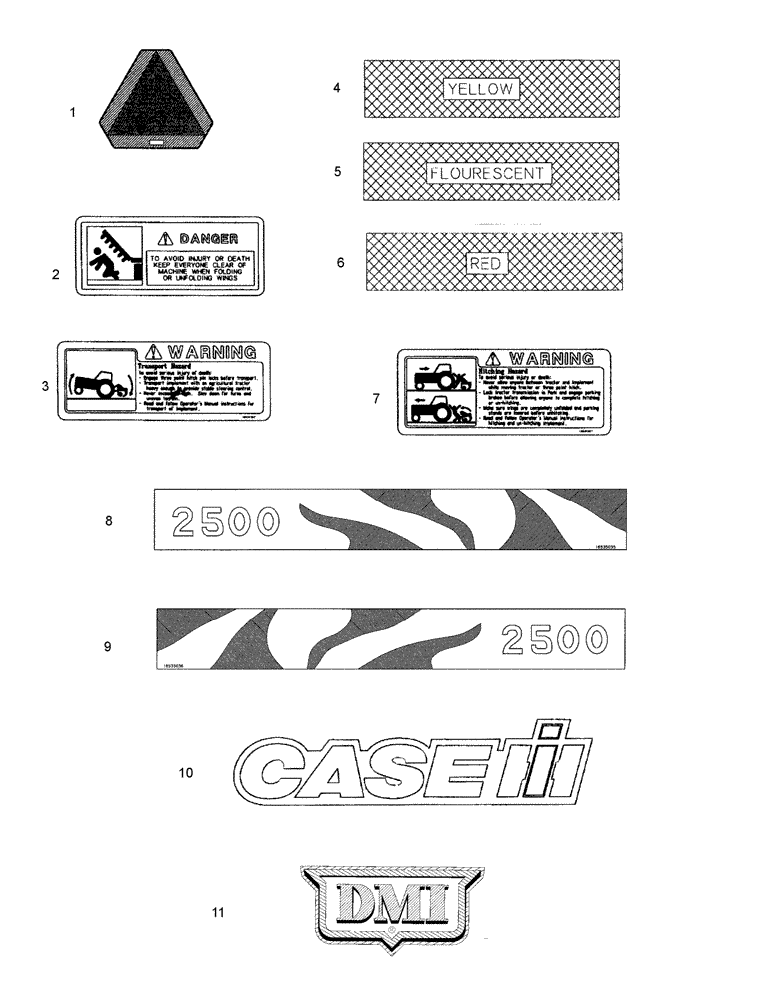 Схема запчастей Case IH 2500 ECOLO-TIL - (90.108.03.01) - DECALS (90) - PLATFORM, CAB, BODYWORK AND DECALS