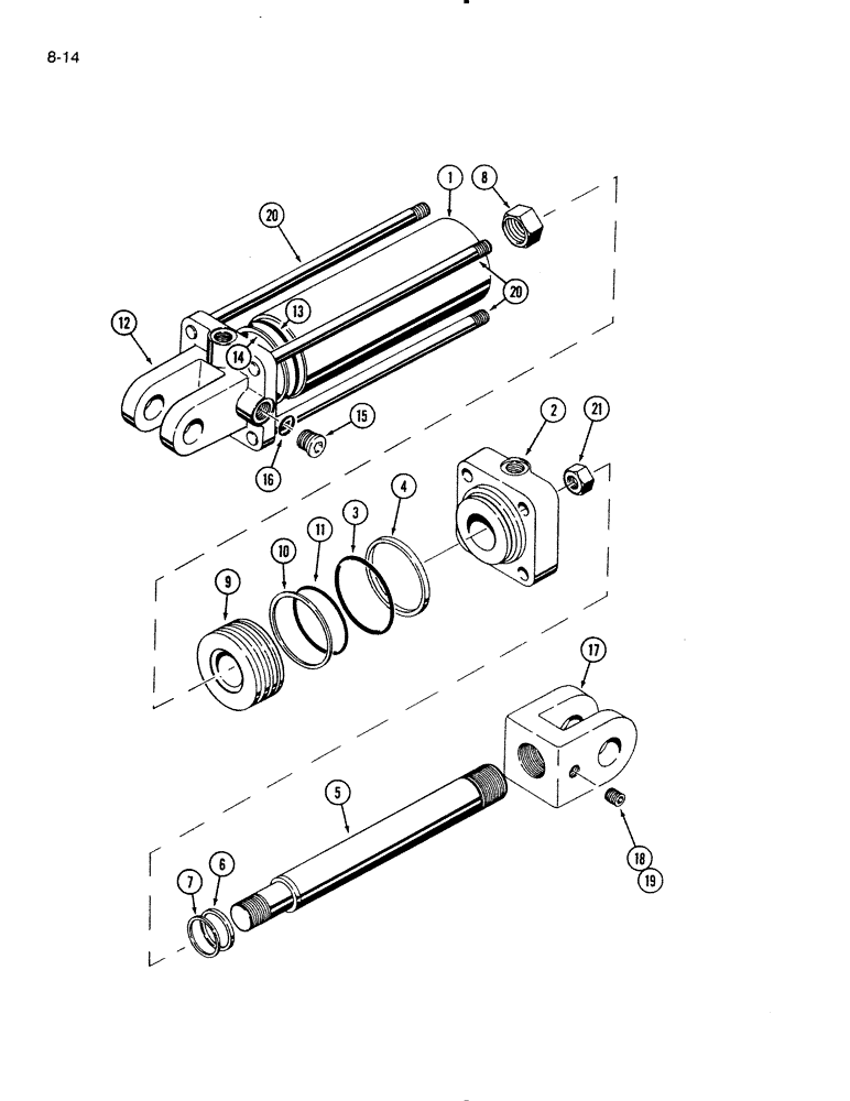Схема запчастей Case IH 720 - (8-14) - HYDRAULIC CYLINDER, 3-1/2 X 8 INCH (08) - HYDRAULICS