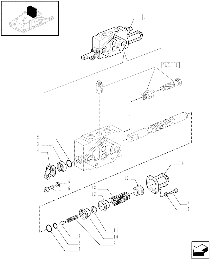 Схема запчастей Case IH JX1075C - (1.82.7/08D[02]) - 2 CONTROL VALVES WITH JOYSTICK - PARTS - D5484 (07) - HYDRAULIC SYSTEM