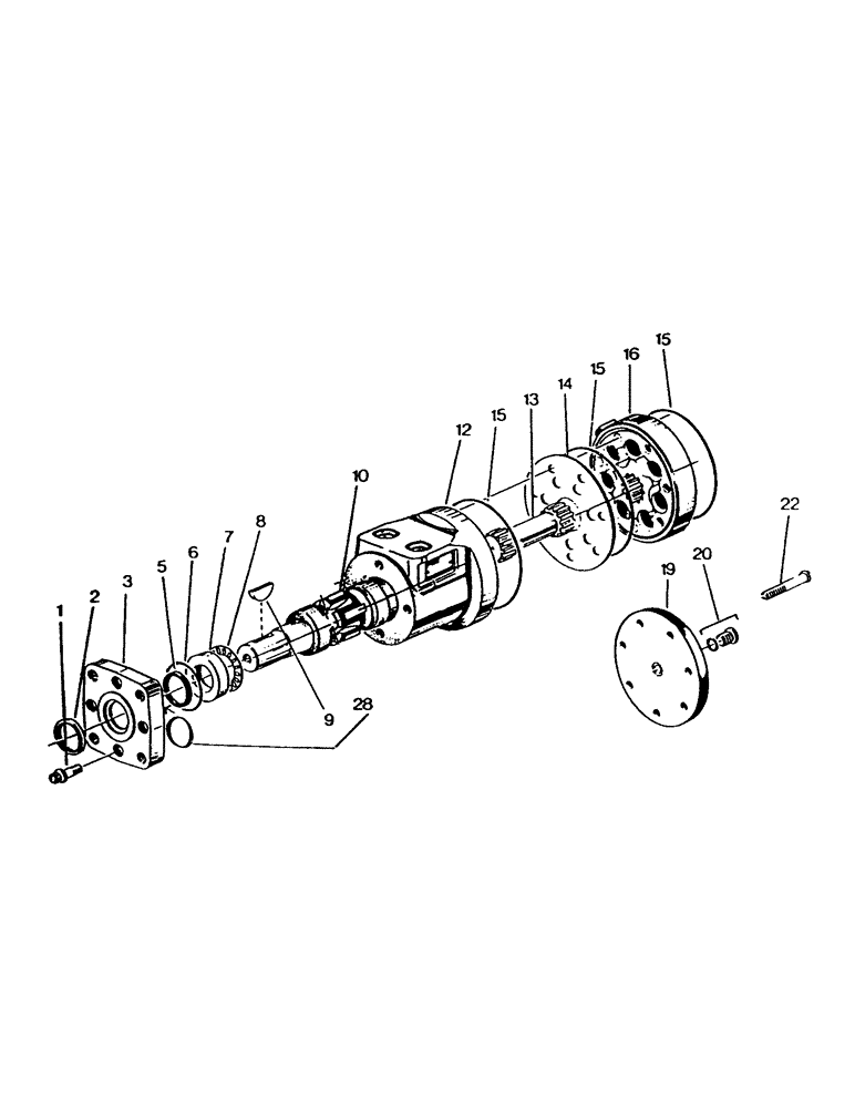 Схема запчастей Case IH 7000 - (B02-25) - HYDRAULIC MOTOR, S CHAR-LYNN, 22.6 CUBIC INCH Hydraulic Components & Circuits