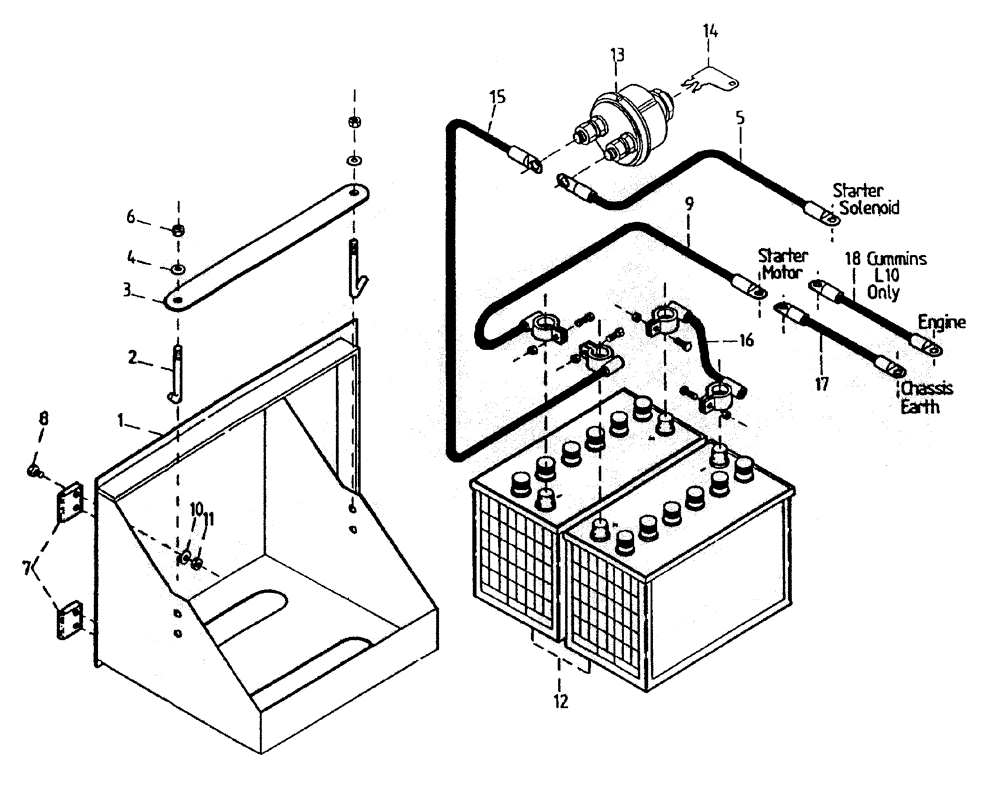 Схема запчастей Case IH 7000 - (A05-60) - BATTERY (FLORIDA OPTION) Mainframe & Functioning Components