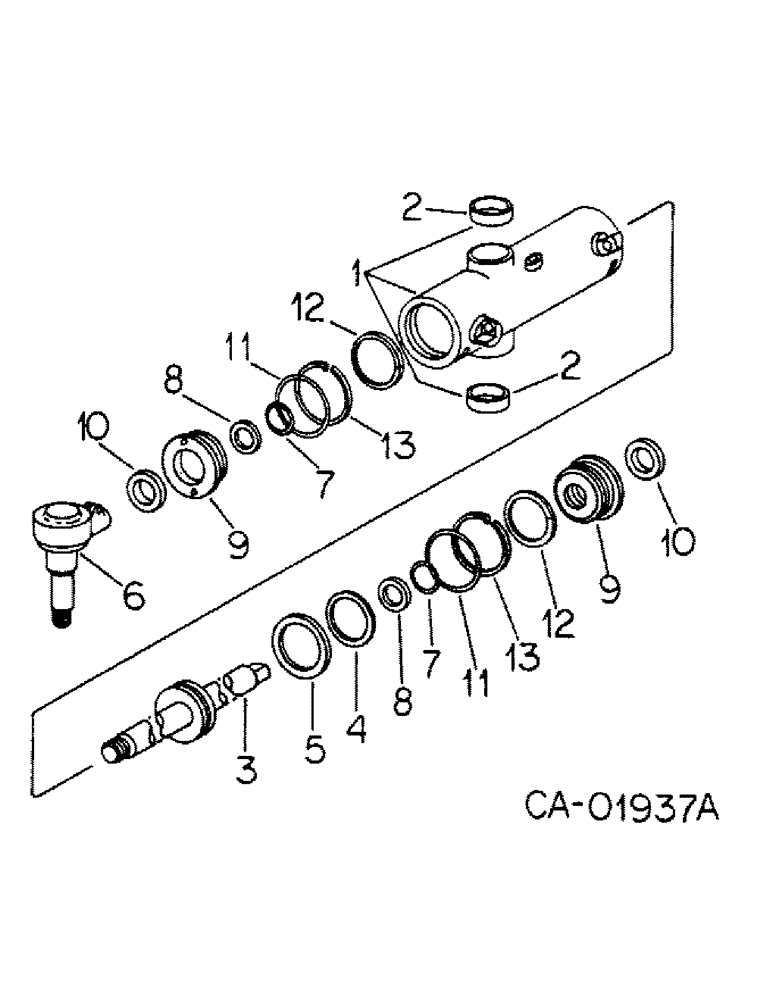 Схема запчастей Case IH 886 - (10-23) - HYDRAULIC, POWER STEERING CYLINDER, MODELS WITH ALL WHEEL DRIVE (07) - HYDRAULICS