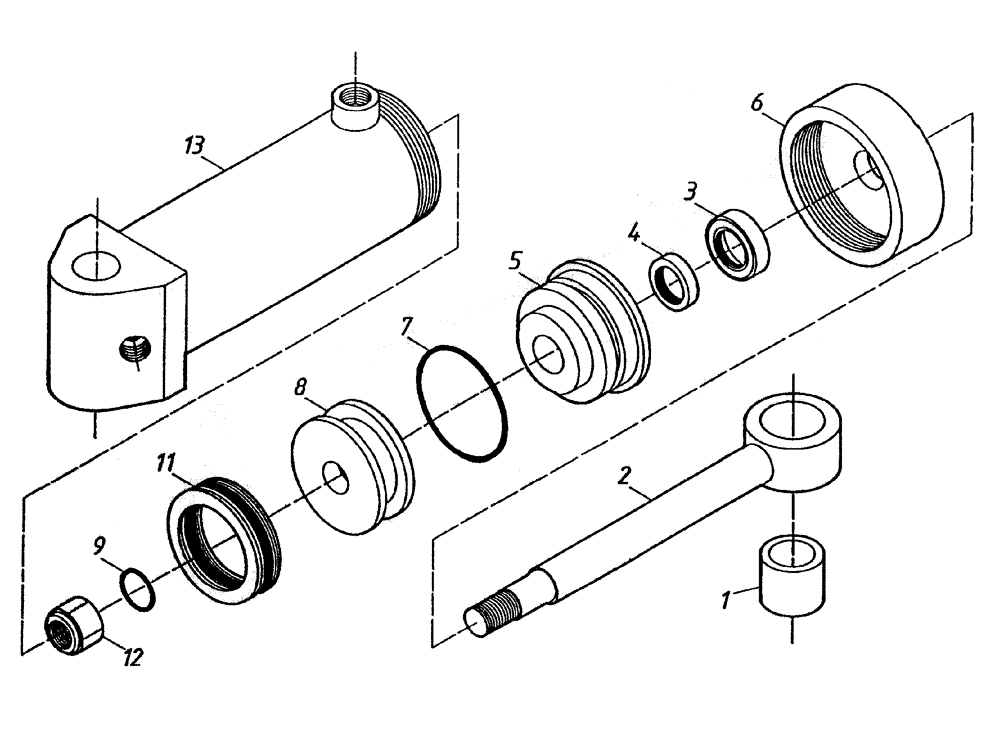 Схема запчастей Case IH 7000 - (B01-35) - HYDRAULIC CYLINDER (STEERING 7000) Hydraulic Components & Circuits
