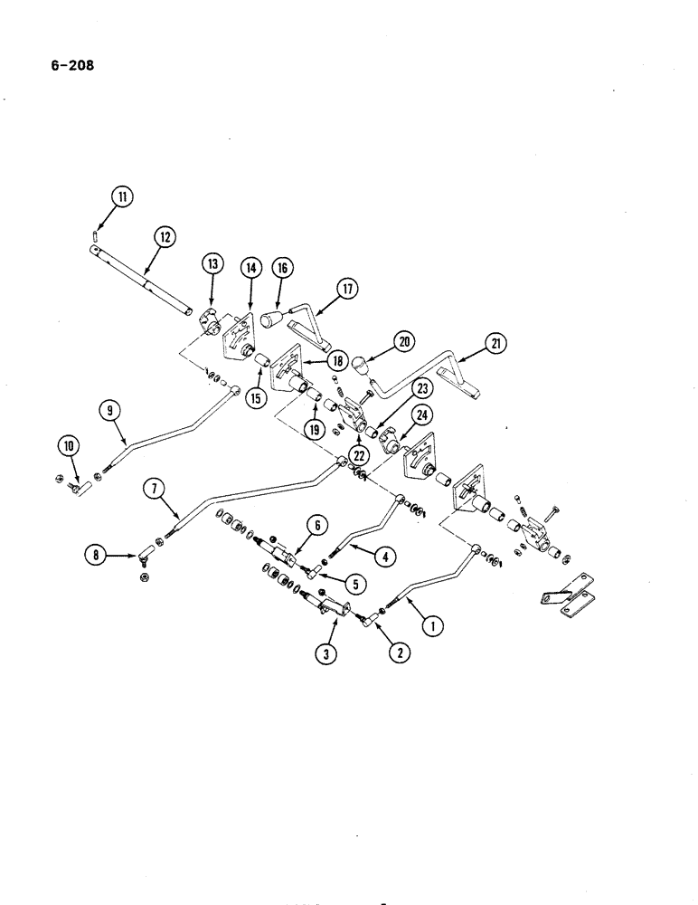 Схема запчастей Case IH 485 - (6-208) - TRANSMISSION CONTROL, EXTERNAL, WITHOUT FORWARD AND REVERSE (06) - POWER TRAIN