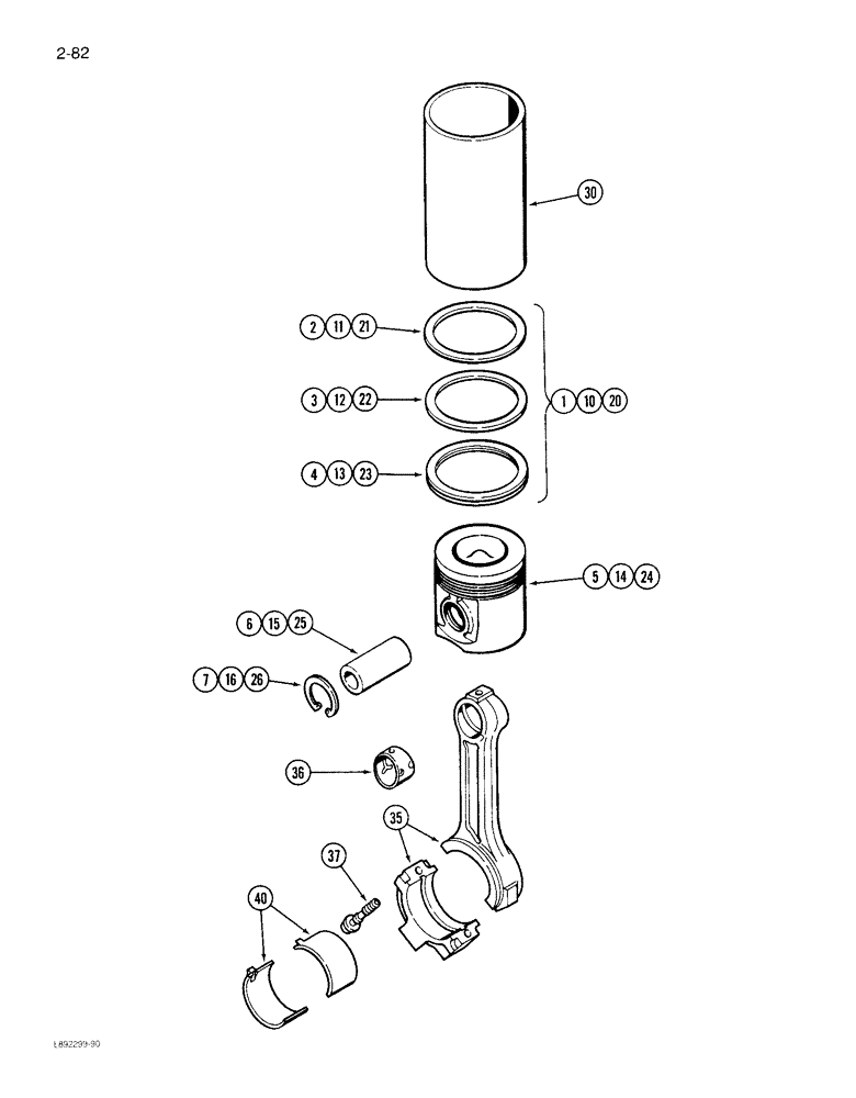 Схема запчастей Case IH 1822 - (2-82) - PISTONS 6TA-590 ENGINE (01) - ENGINE