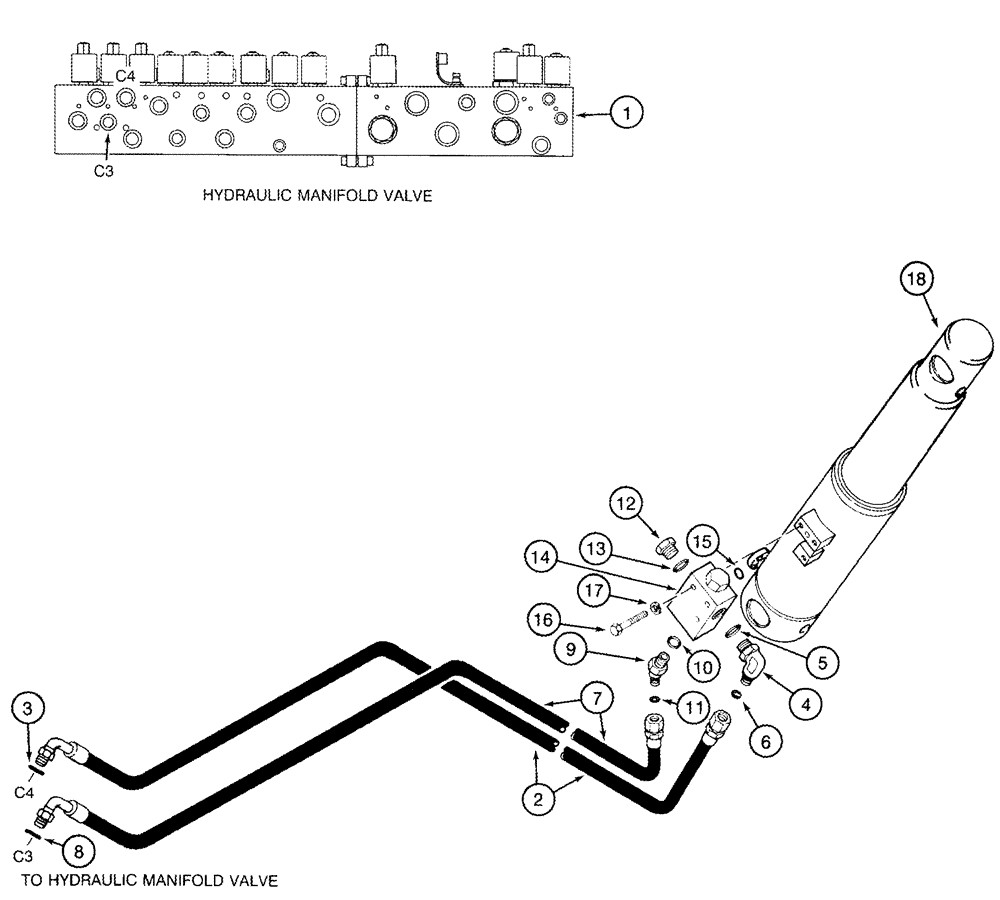 Схема запчастей Case IH 2555 - (08-13) - DRUM TILT SYSTEM (07) - HYDRAULICS