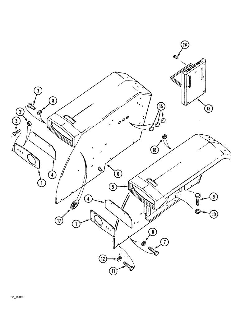 Схема запчастей Case IH 4230 - (9-022) - REAR FENDERS, FLAT TOP (09) - CHASSIS/ATTACHMENTS