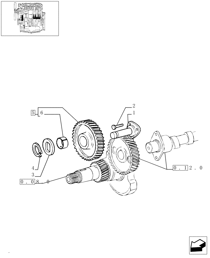 Схема запчастей Case IH 8045.05.406 - (0.10.0) - ENGINE, CAMSHAFT DRIVE GEARS (4768685) 