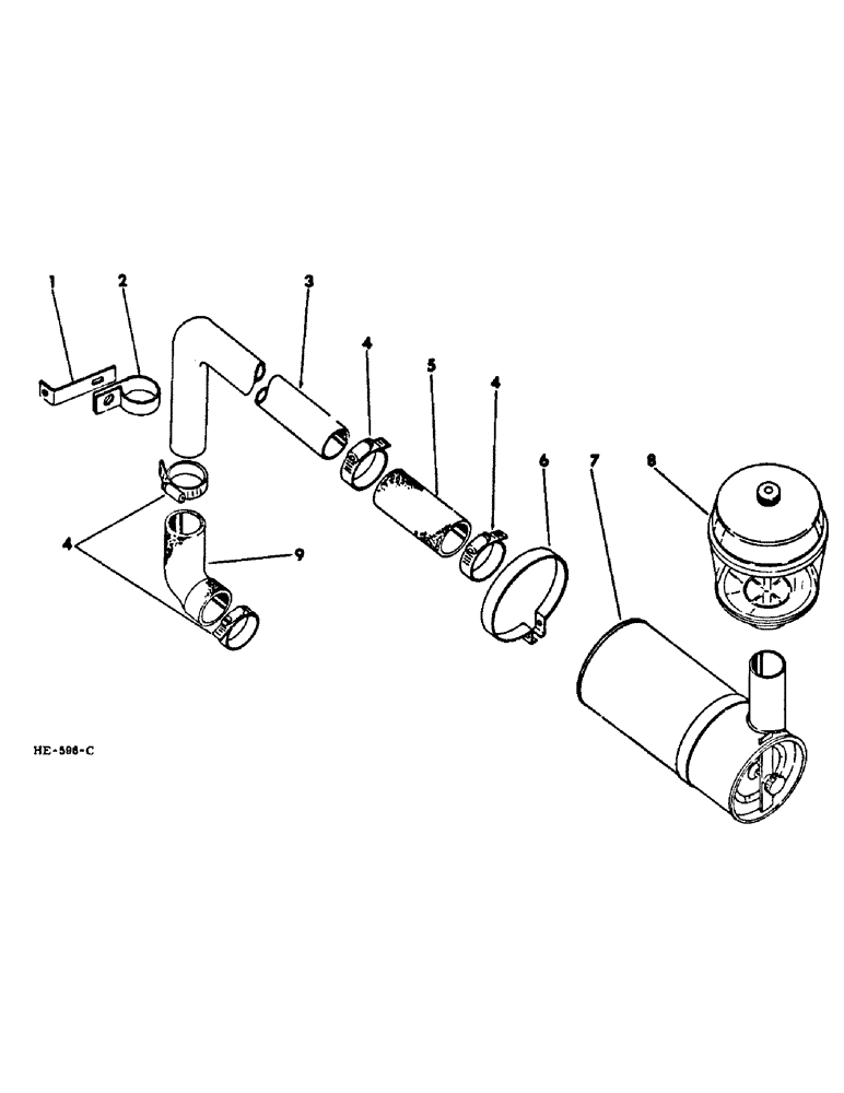 Схема запчастей Case IH 275 - (E-18) - FUEL SYSTEM, AIR CLEANER CONNECTIONS (02) - FUEL SYSTEM