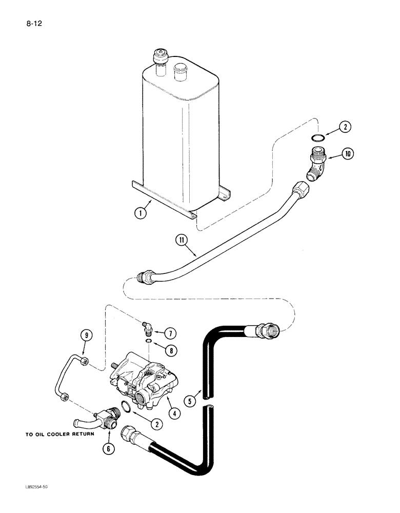 Схема запчастей Case IH 1822 - (8-12) - RESERVOIR TO HYDRAULIC PUMP SYSTEM, 1822 COTTON PICKER (07) - HYDRAULICS