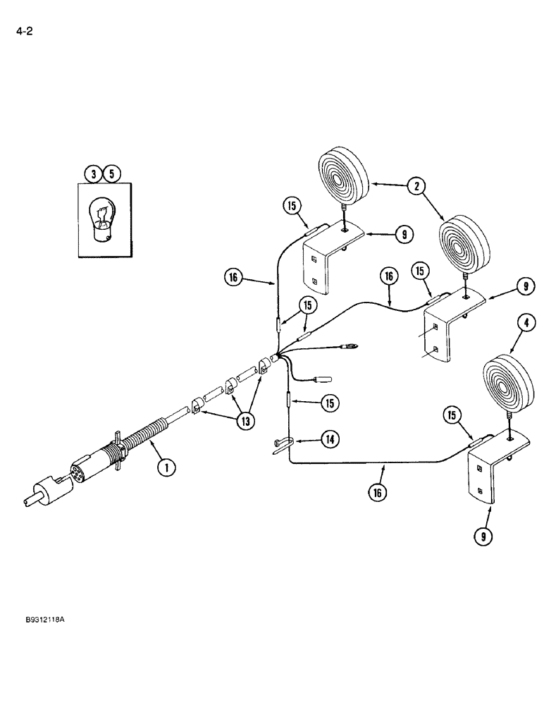 Схема запчастей Case IH 3309 - (4-2) - LIGHTING SYSTEM (06) - ELECTRICAL SYSTEMS