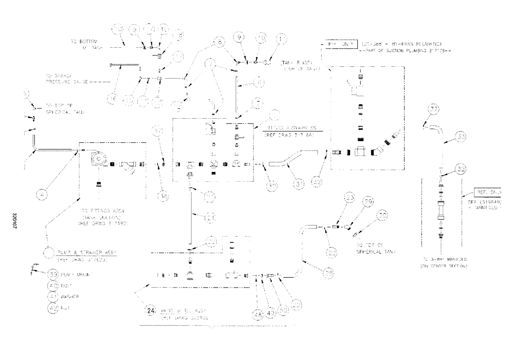 Схема запчастей Case IH SPX3200 - (09-004) - LIQ. PLUMB, PRESS-750- SPHERICAL (78) - SPRAYING