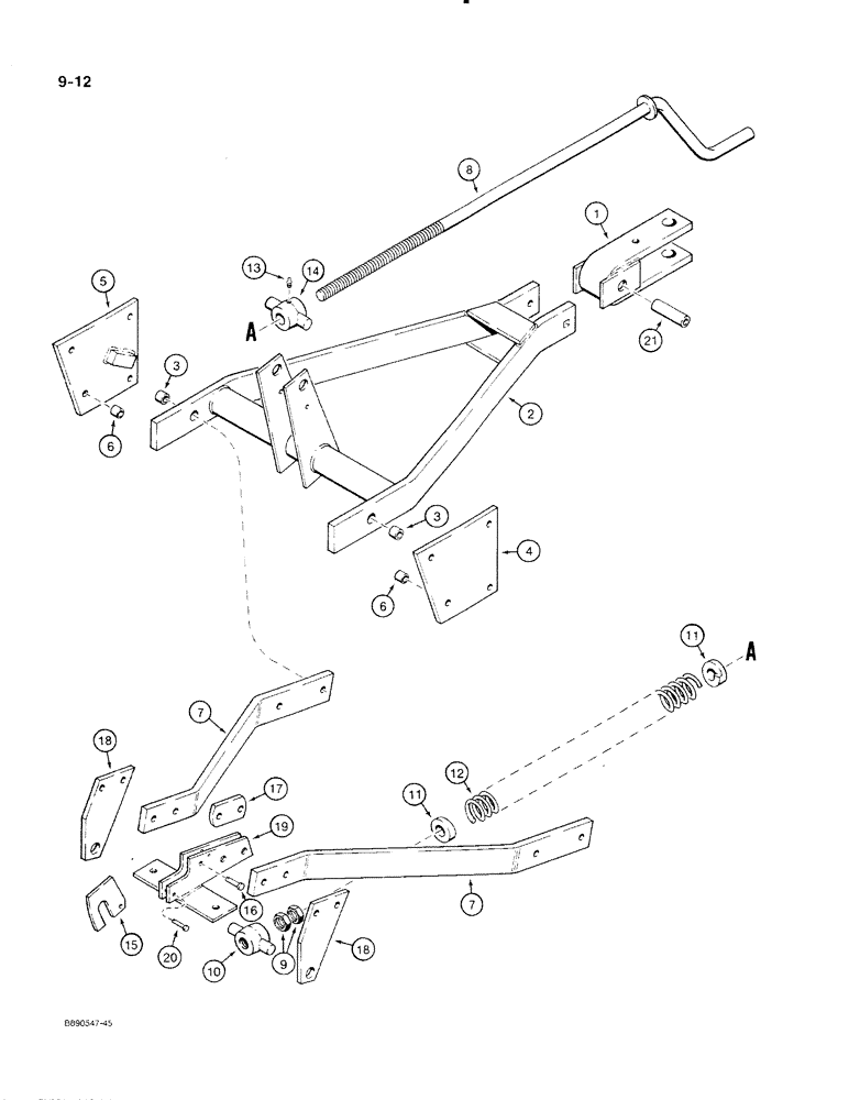 Схема запчастей Case IH 350 - (9-12) - HITCH (09) - CHASSIS/ATTACHMENTS