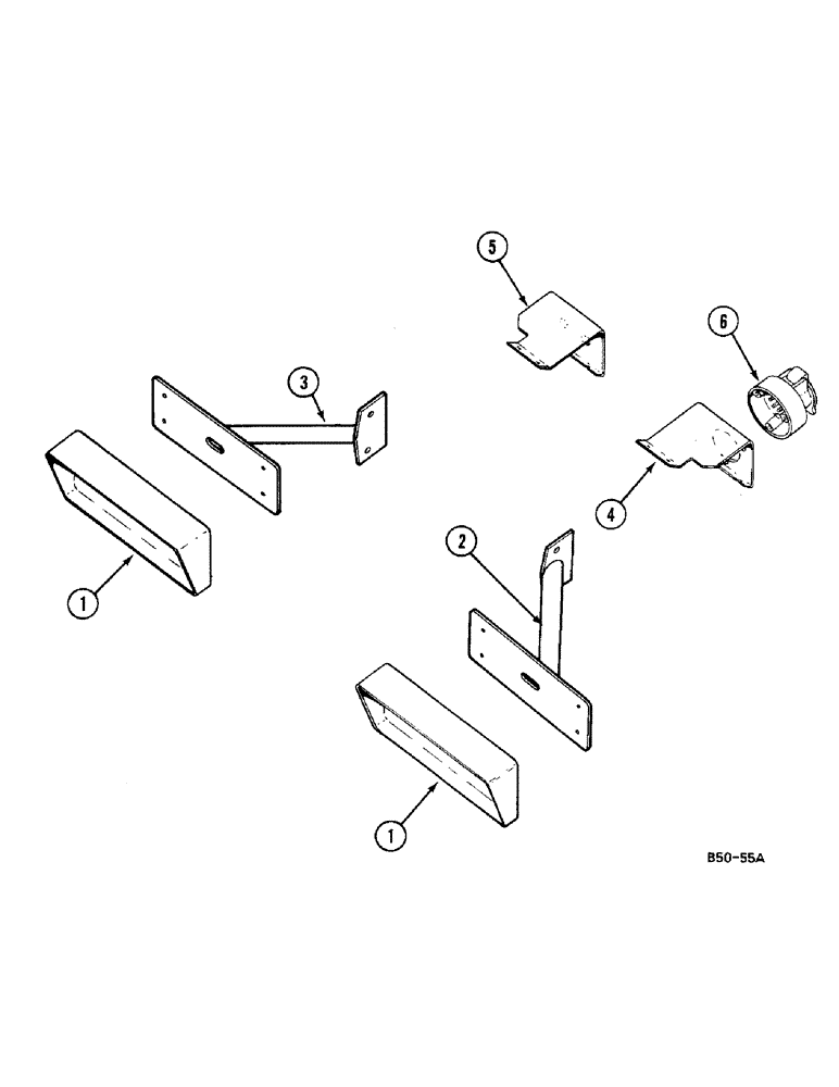Схема запчастей Case IH 685 - (4-192) - CAB LIGHT SUPPORTS AND 7 PIN SOCKET (04) - ELECTRICAL SYSTEMS