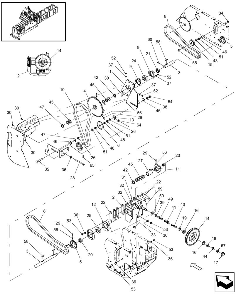 Схема запчастей Case IH SB551 - (60.220.06) - FEEDER DRIVESHAFT (60) - PRODUCT FEEDING