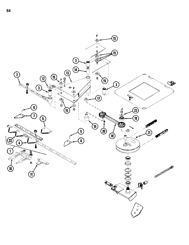 Схема запчастей Case IH 750 - (54) - KNIFE DRIVE, FRONT UNIT 