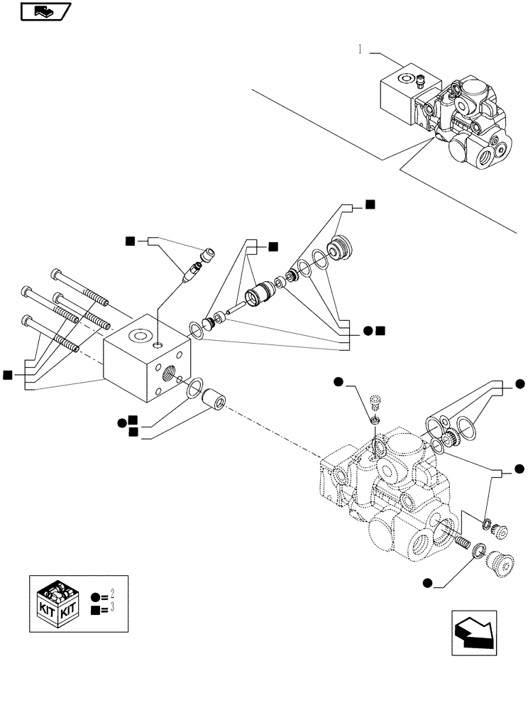 Схема запчастей Case IH MAGNUM 210 - (33.220.03) - TRAILER BRAKE VALVE (UNIVERSAL) BREAKDOWN, WITH POWERSHIFT TRANSMISSION (33) - BRAKES & CONTROLS