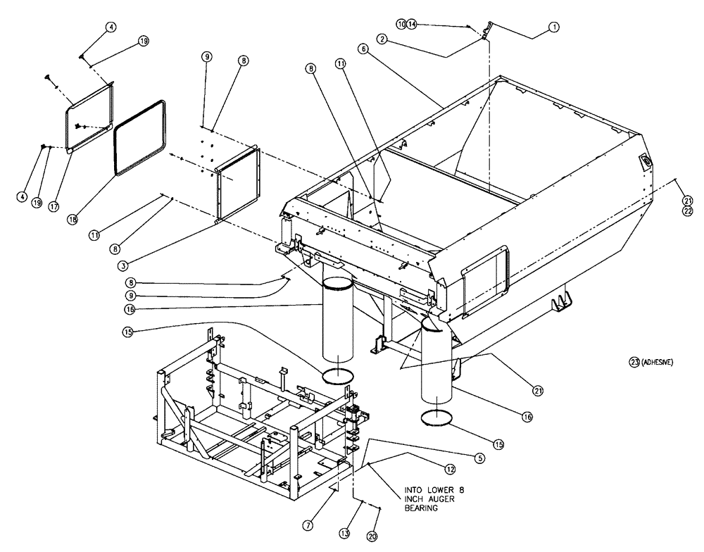 Схема запчастей Case IH 438 - (01-005) - BOX PARTS GROUP Basic Unit